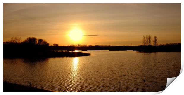 Abberton Reservoir Sunset Print by Diana Mower