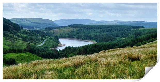 Cantref Reservoir Brecon Beacons Print by Diana Mower