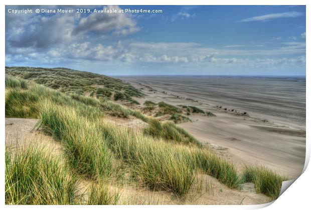 St Annes beach Lancashire  Print by Diana Mower