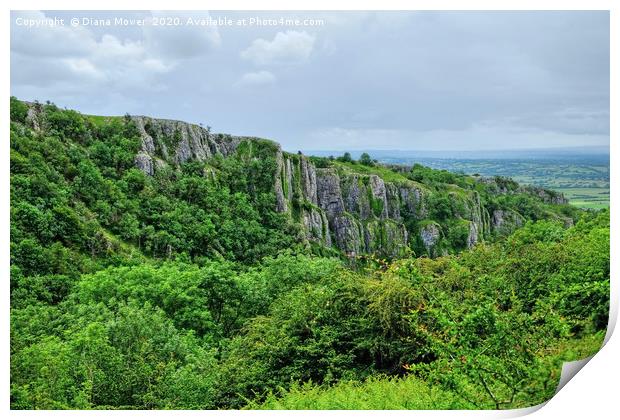 Cheddar Gorge Cliffs Print by Diana Mower