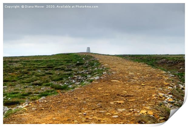 Pendle Hill summit Print by Diana Mower