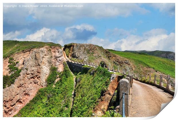 La Coupee Sark Guernsey Print by Diana Mower