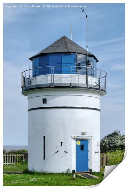 Pakefield Coastwatch lighthouse  Print by Diana Mower