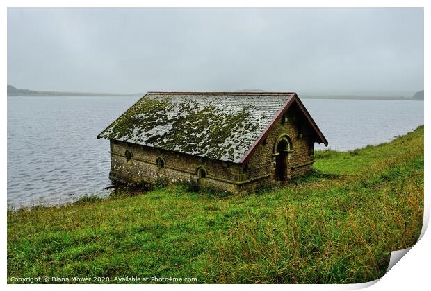 Malham Tarn Boathouse Print by Diana Mower