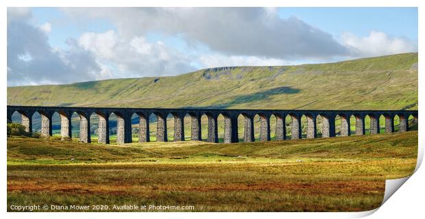 Ribblehead Viaduct in Autumn Print by Diana Mower