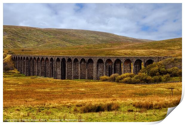 Ribblehead Viaduct Yorkshire Dales Print by Diana Mower