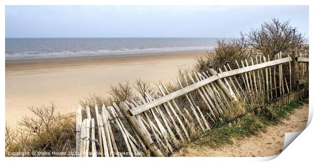 Mablethorpe beach Lincolnshire  Print by Diana Mower