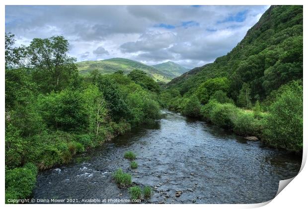 The River Glaslyn Snowdonia Print by Diana Mower