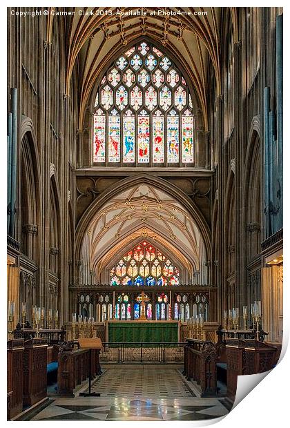 St Mary Redcliffe Altar Windows Print by Carmen Clark