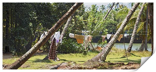 Wash day Jungle Blues Print by Arfabita  