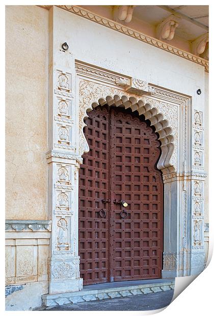 Doorway inside palace Kumbhalgarh Fort Print by Arfabita  