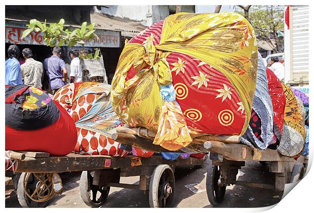 Queue of handcarts Dhobhi Ghat Print by Arfabita  