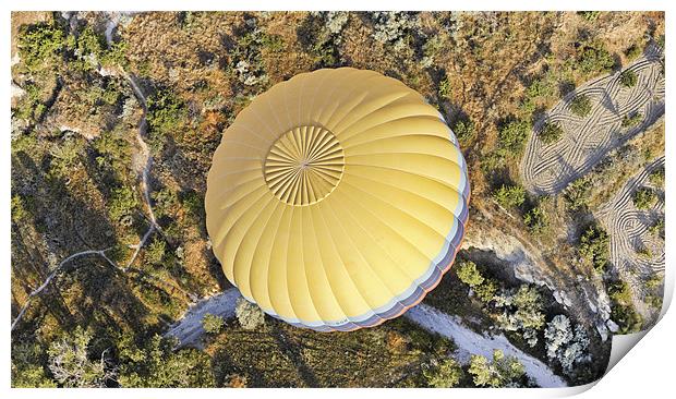 Aerial of a hot air balloon Print by Arfabita  