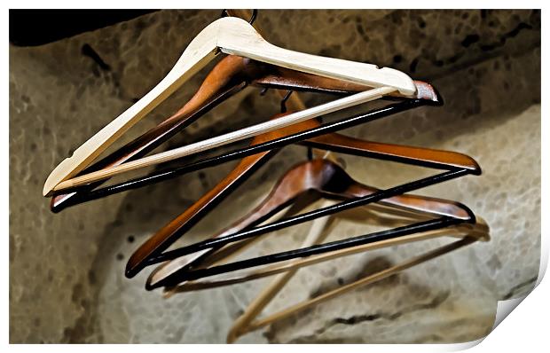 Cavemans wardrobe with hangers Print by Arfabita  