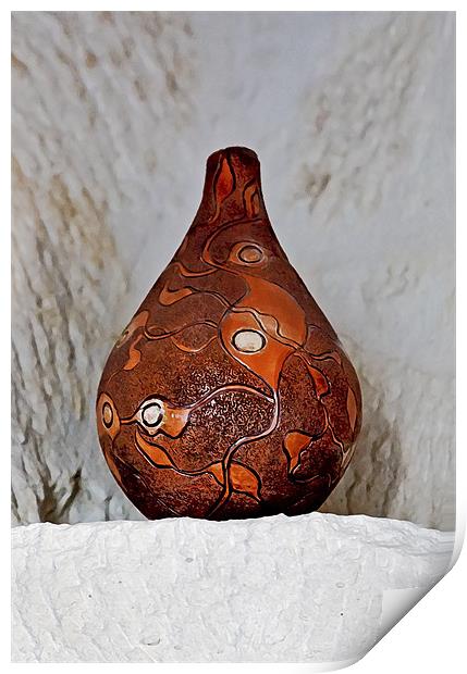 Decorated ceramic vase in alcove Print by Arfabita  