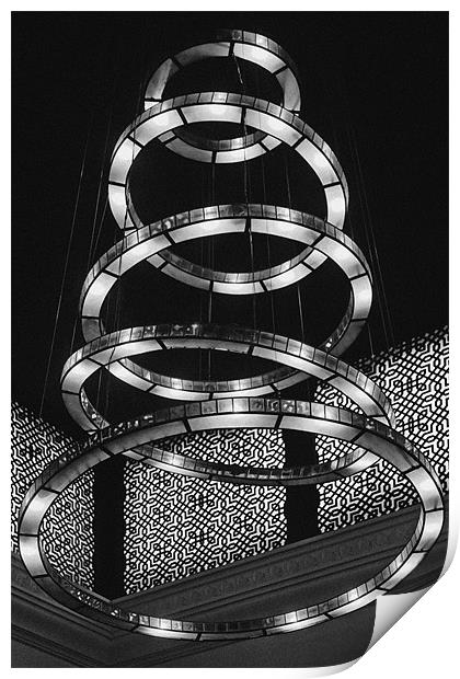 Monotone Tubular Light Rings Print by Arfabita  