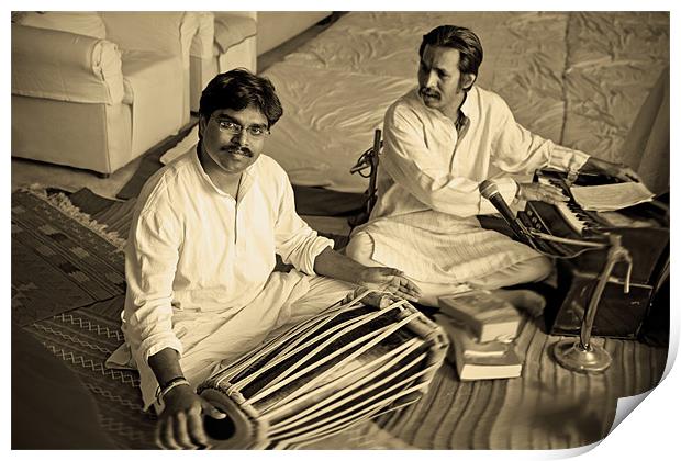 Hanumant Ghadge tabla player with Manoj Desai Print by Arfabita  