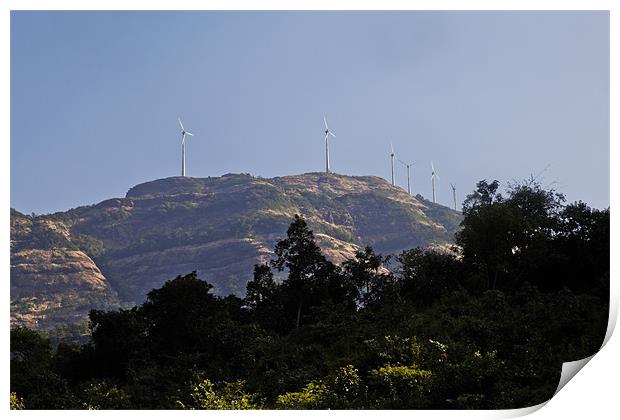 Eco power windmills Maharashtra Print by Arfabita  