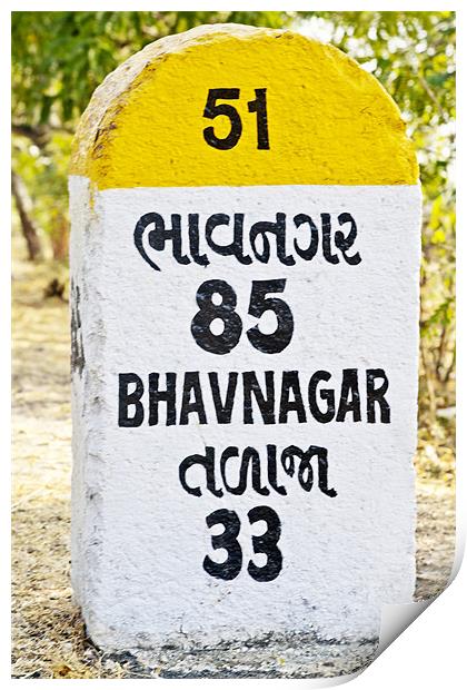 Bhavnagar 85 kilometer Print by Arfabita  