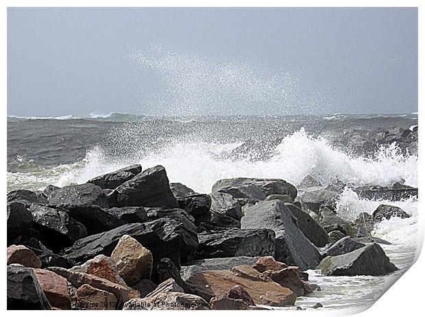 Pounded Jetty's Print by Susan Medeiros