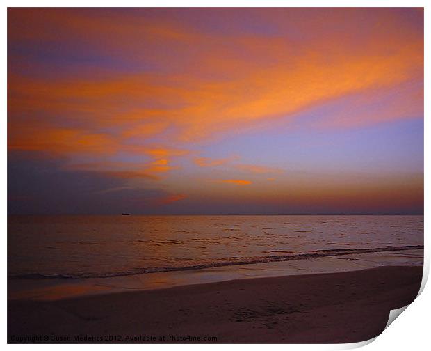 Orange Glazed Sky Print by Susan Medeiros