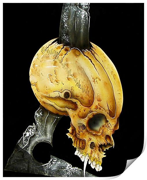 Chrome Sickle Skull Print by Susan Medeiros