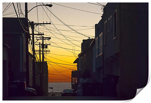 Sunset Alley Print by Panas Wiwatpanachat