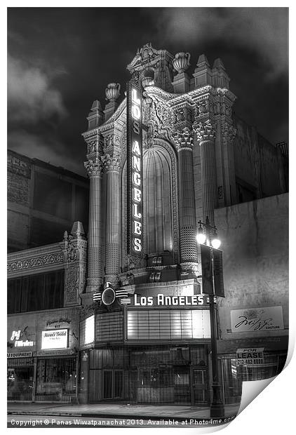 Los Angeles Theater Print by Panas Wiwatpanachat
