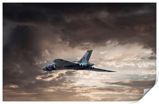  Vulcan XH558 Last Flight Print by paul lewis