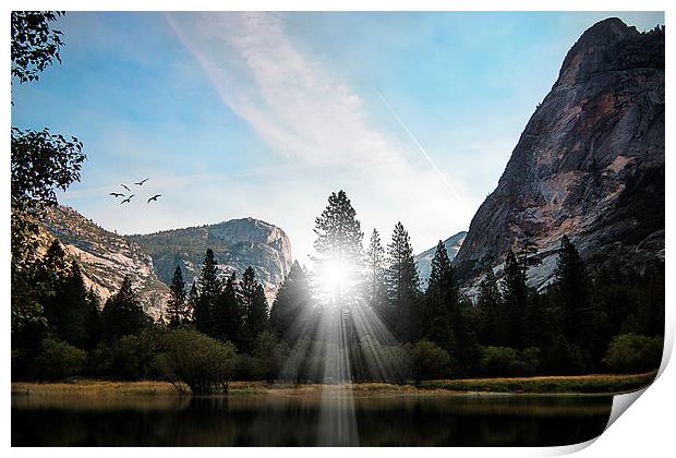  Yosemite Sunrise Print by paul lewis
