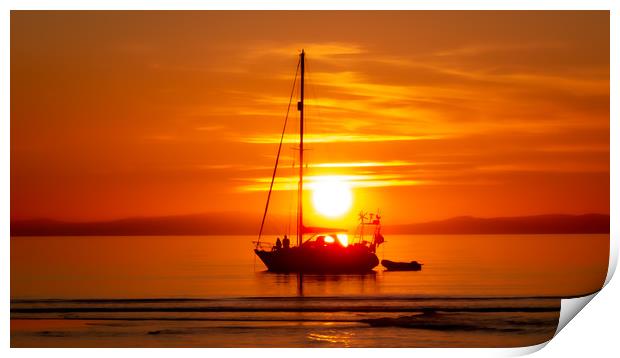 Yacht Sunset Print by paul lewis