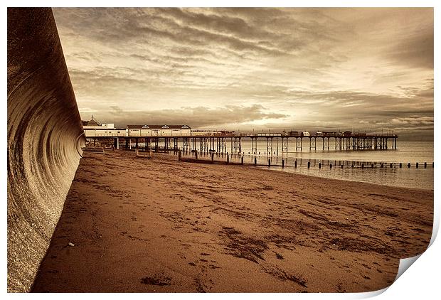 Teignmouth Pier, Vintage. Print by Louise Wagstaff