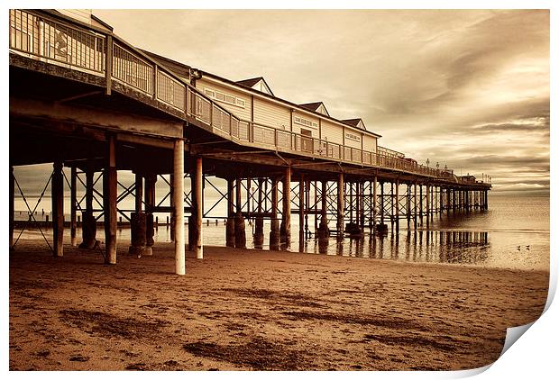 Teignmouth Pier, Vintage 3 Print by Louise Wagstaff