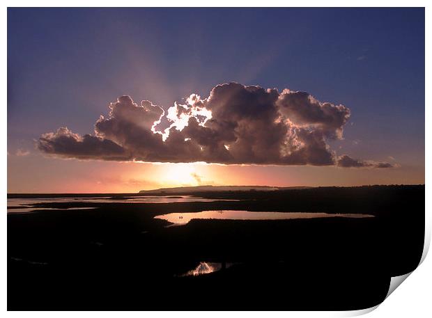 Storm clouds over Romney Marshes Print by Reg Dobson