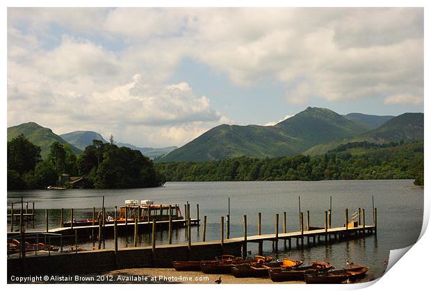 Derwent water from Keswick Print by Ali Brown