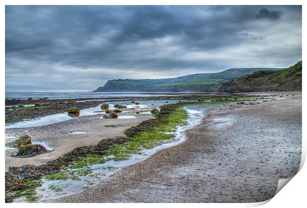 Cloudy Morning Over Robin-Hoods Bay Print by Jonathan Swetnam