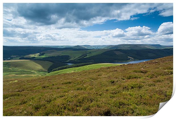 Ladybower Reservoir from White Tor Print by Jonathan Swetnam