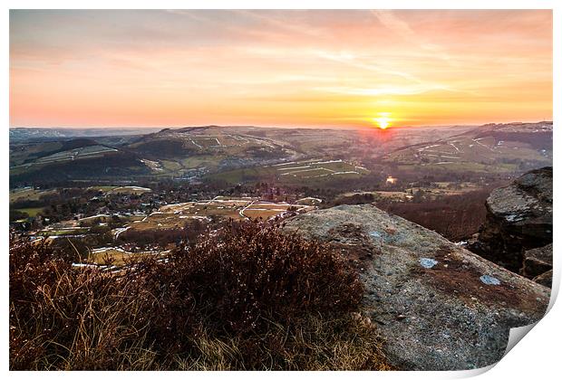 Curbar Edge Sunset Print by Jonathan Swetnam