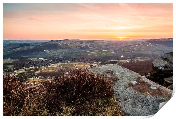 Curbar Edge Sunset Print by Jonathan Swetnam