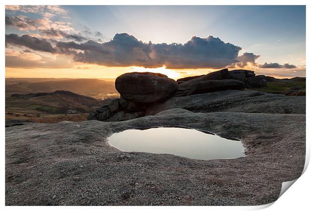 Sunset over Higger Tor Print by Jonathan Swetnam