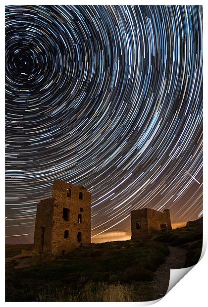 Perseids Over Wheal Coates Print by Jonathan Swetnam