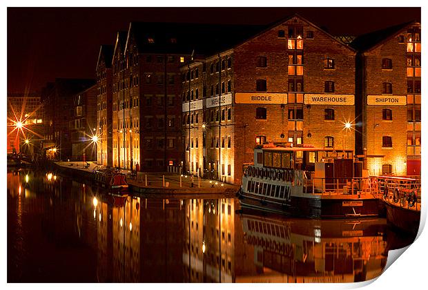 Gloucester Docks at Night Print by Dave Smedley