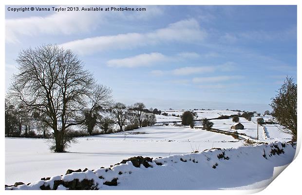 Derbyshire Winter Landscape Print by Vanna Taylor