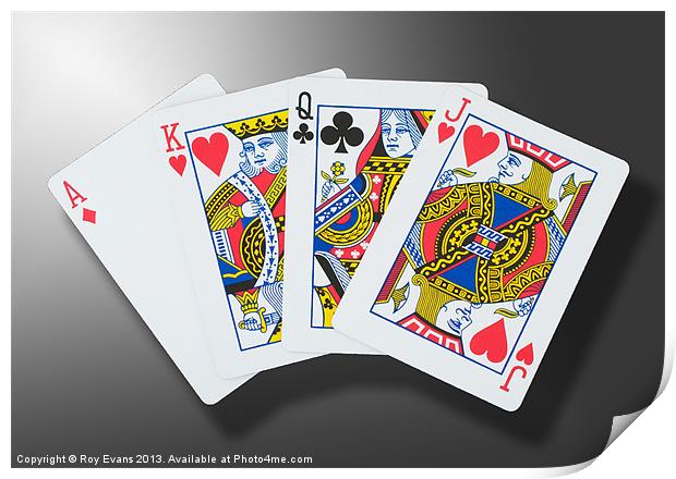 Playing cards Print by Roy Evans