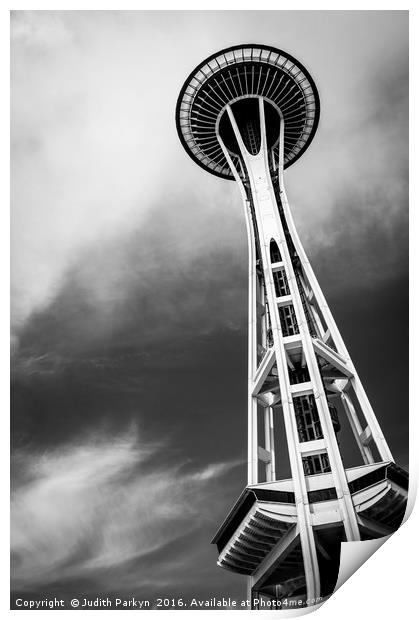 Seattle Space Needle Print by Judith Parkyn