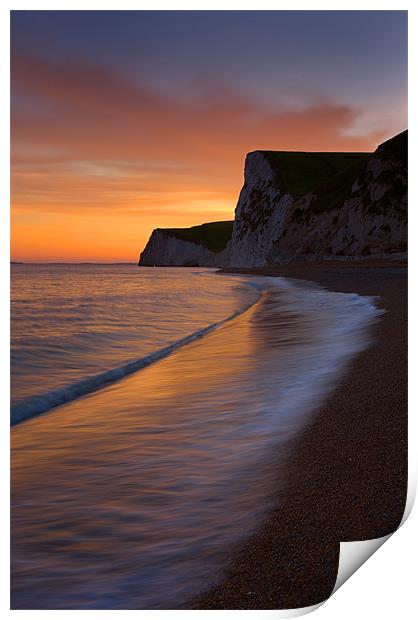 Durdle Door dusk wave 2 Print by Ashley Chaplin