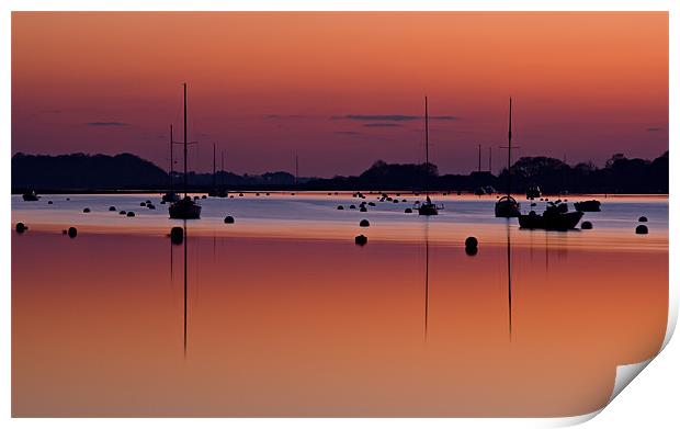 Sunset yachts, Bosham, West Sussex Print by Ashley Chaplin