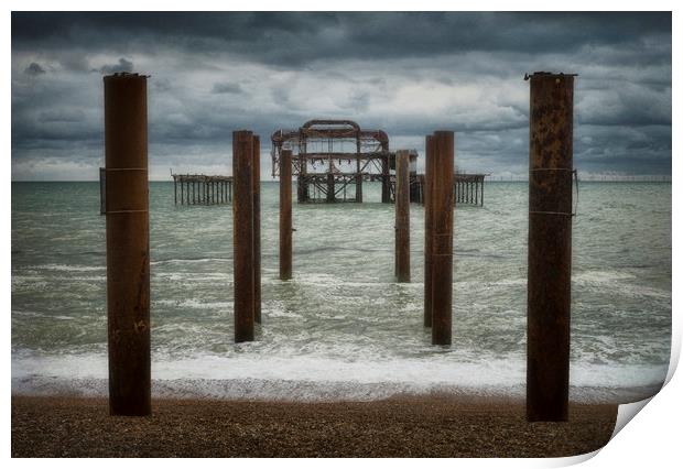 Brighton West Pier Print by Ashley Chaplin