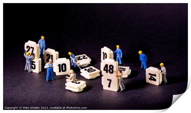 Miniature Mathematicians in Action Print by Mike Shields