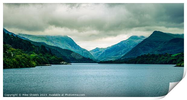 View across the Lake to the Mountain Ranges Print by Mike Shields